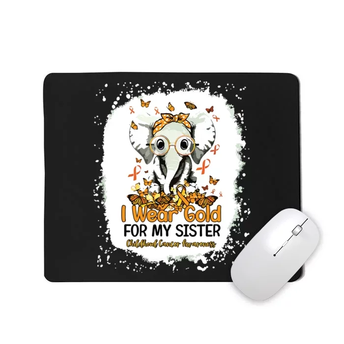 I Wear Gold For My Sister Childhood Cancer Awareness Girl Mousepad