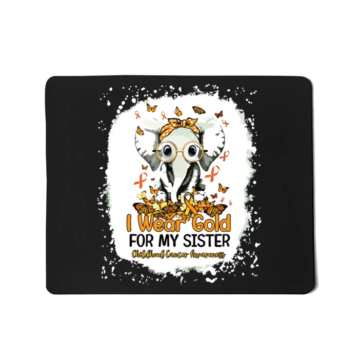 I Wear Gold For My Sister Childhood Cancer Awareness Girl Mousepad