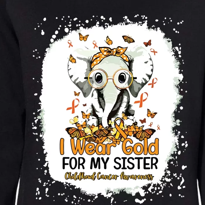 I Wear Gold For My Sister Childhood Cancer Awareness Girl Womens California Wash Sweatshirt