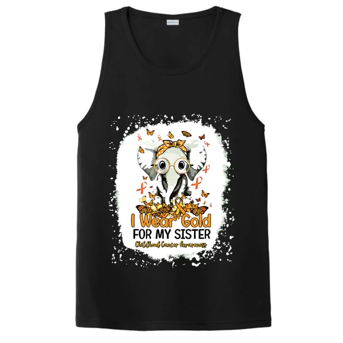 I Wear Gold For My Sister Childhood Cancer Awareness Girl Performance Tank