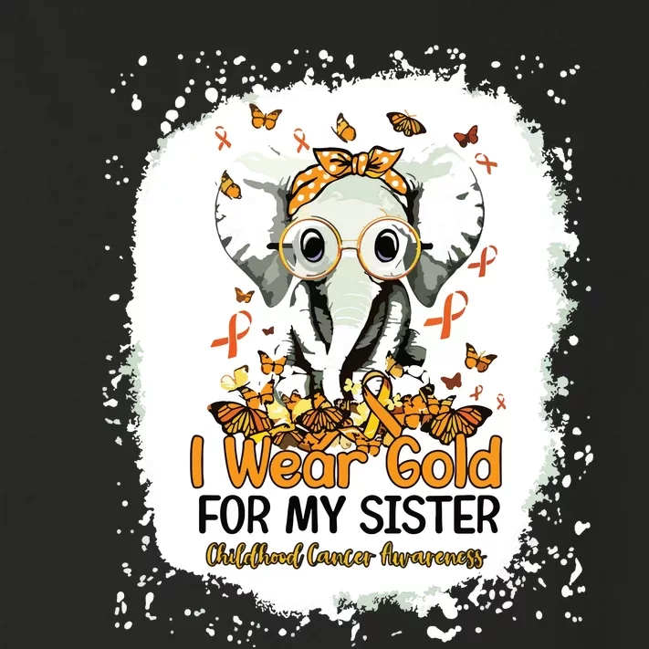 I Wear Gold For My Sister Childhood Cancer Awareness Girl Toddler Long Sleeve Shirt