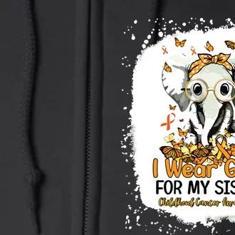 I Wear Gold For My Sister Childhood Cancer Awareness Girl Full Zip Hoodie