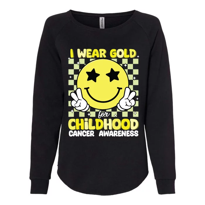 I Wear Gold For Childhood Cancer Awareness Womens California Wash Sweatshirt