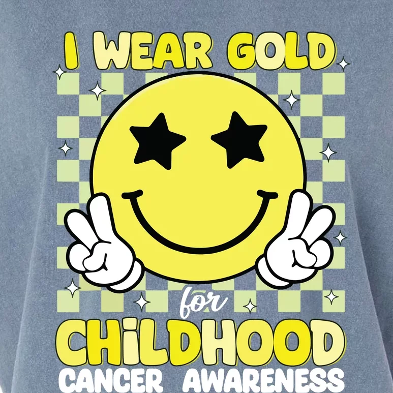 I Wear Gold For Childhood Cancer Awareness Garment-Dyed Women's Muscle Tee