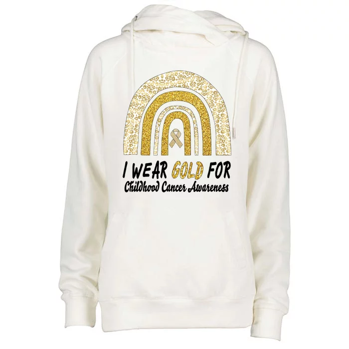 I Wear Gold Boho Gold And Leopard Pint Rainbow Womens Funnel Neck Pullover Hood