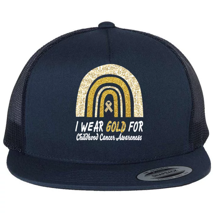 I Wear Gold Boho Gold And Leopard Pint Rainbow Flat Bill Trucker Hat