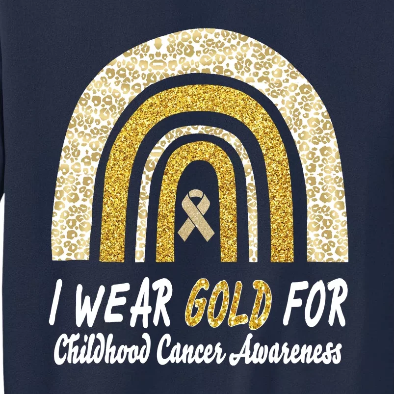 I Wear Gold Boho Gold And Leopard Pint Rainbow Tall Sweatshirt