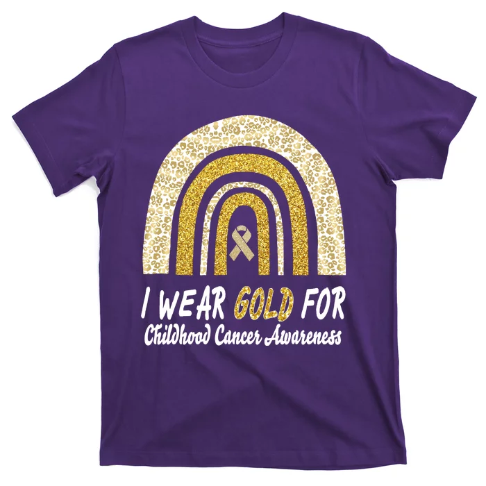 I Wear Gold Boho Gold And Leopard Pint Rainbow T-Shirt