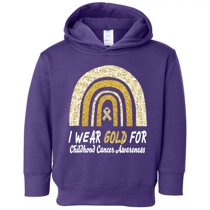 I Wear Gold Boho Gold And Leopard Pint Rainbow Toddler Hoodie