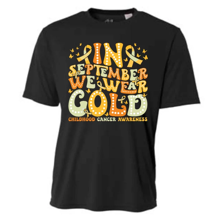 I Wear Gold For My Son Childhood Cancer Awareness Cooling Performance Crew T-Shirt