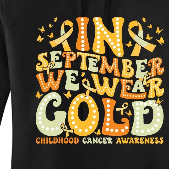 I Wear Gold For My Son Childhood Cancer Awareness Women's Pullover Hoodie