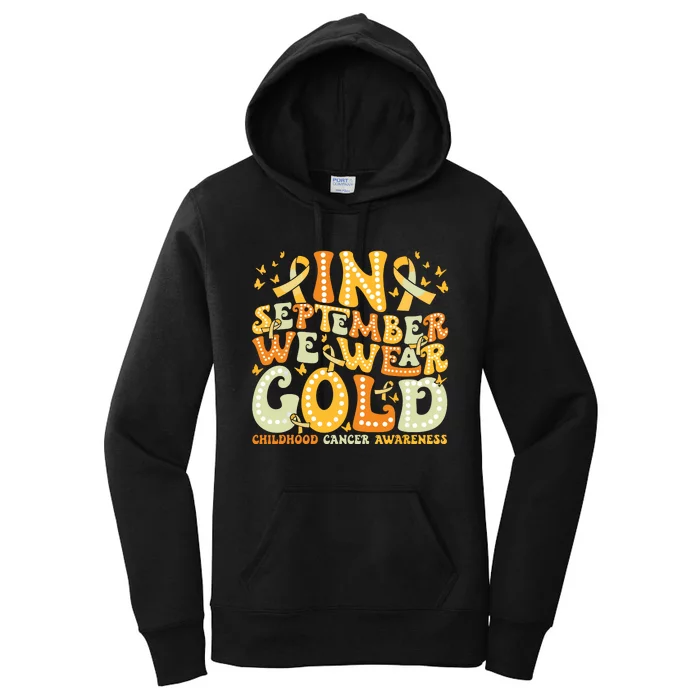 I Wear Gold For My Son Childhood Cancer Awareness Women's Pullover Hoodie