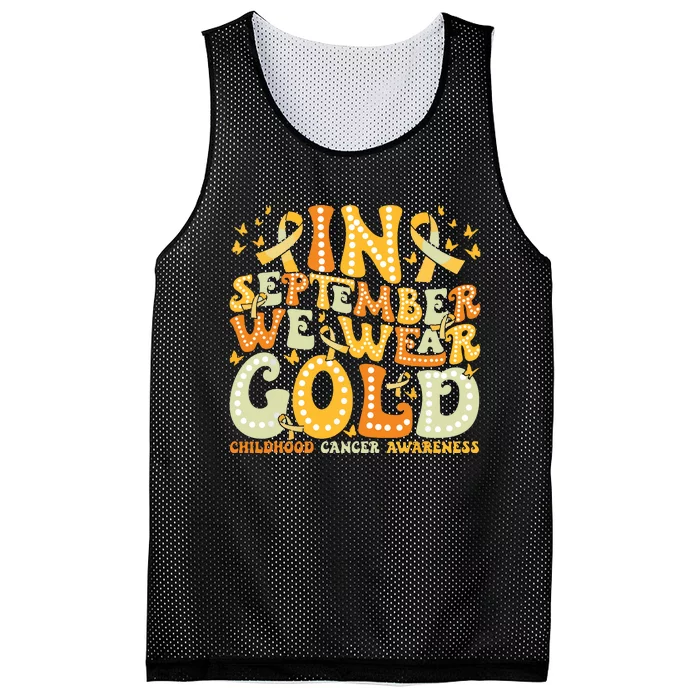 I Wear Gold For My Son Childhood Cancer Awareness Mesh Reversible Basketball Jersey Tank