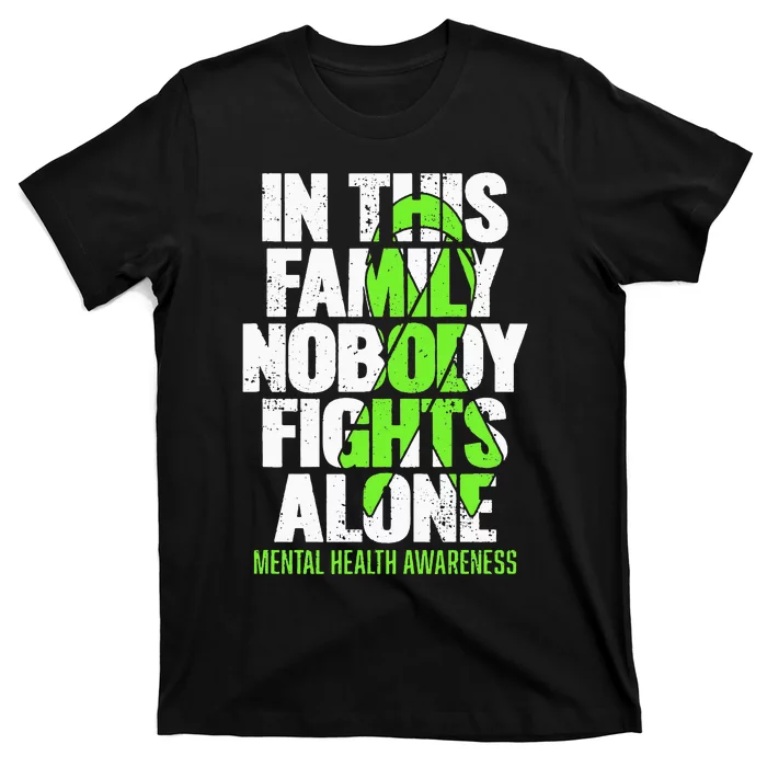 I Wear Green Ribbon Fight The Stigma Mental Health Awareness T-Shirt