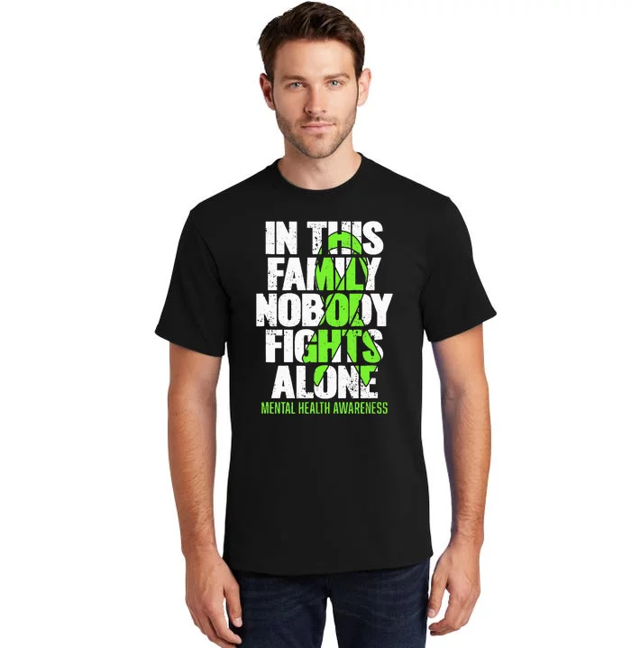 I Wear Green Ribbon Fight The Stigma Mental Health Awareness Tall T-Shirt