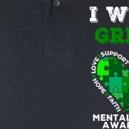 I Wear Green For Mental Health Awareness End The Stigma Softstyle Adult Sport Polo