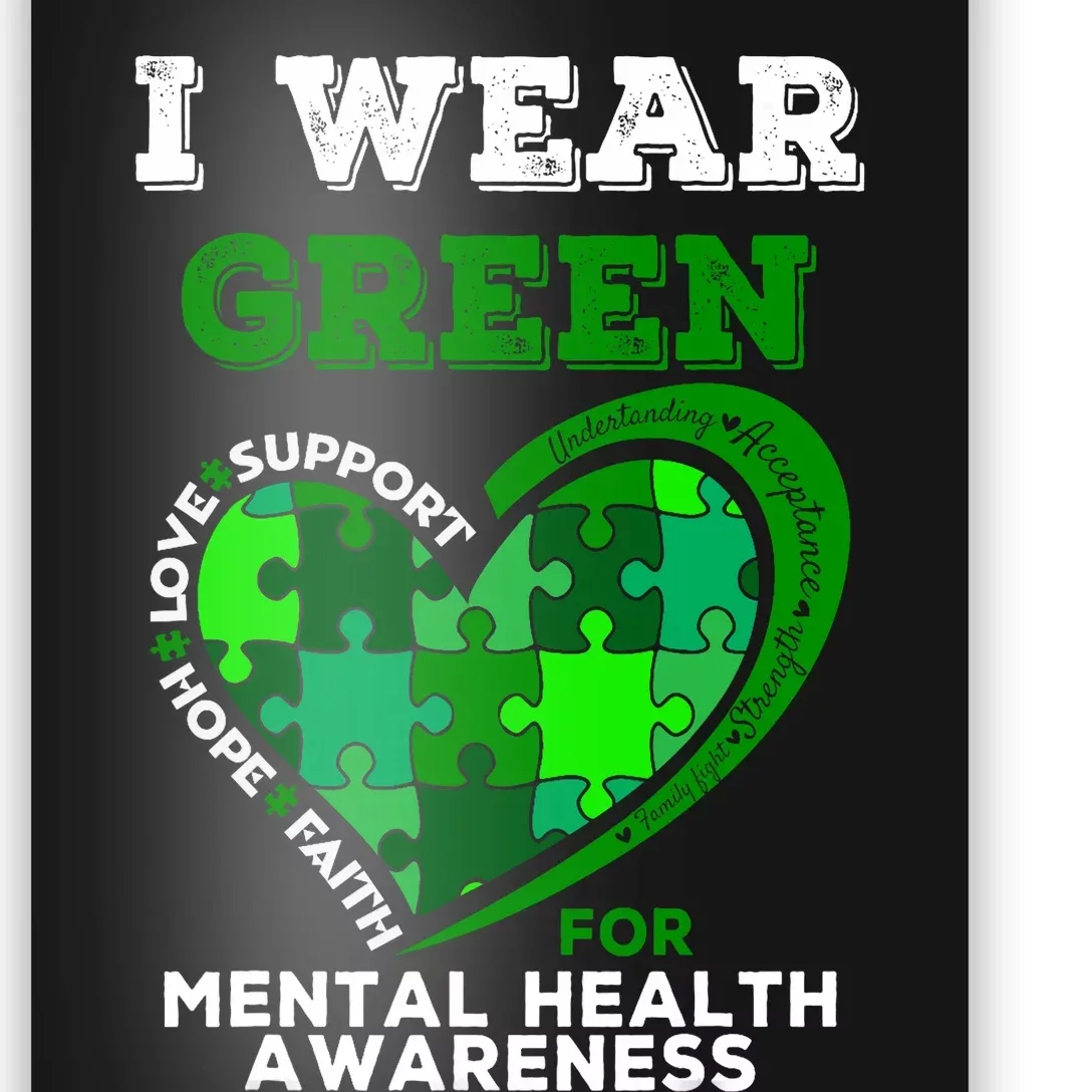 I Wear Green For Mental Health Awareness End The Stigma Poster