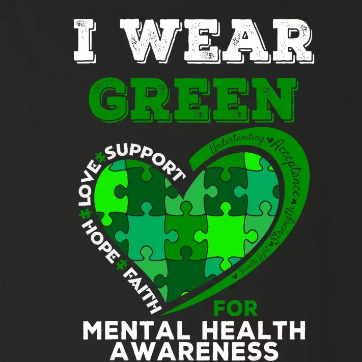 I Wear Green For Mental Health Awareness End The Stigma Toddler Long Sleeve Shirt