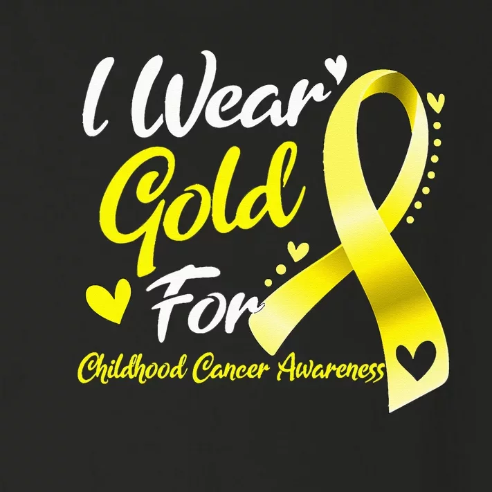 I Wear Gold For Childhood Cancer Awareness Toddler Long Sleeve Shirt