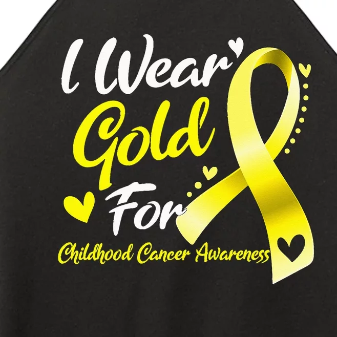 I Wear Gold For Childhood Cancer Awareness Women’s Perfect Tri Rocker Tank