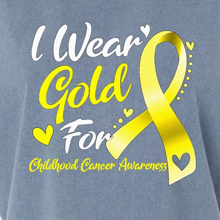 I Wear Gold For Childhood Cancer Awareness Garment-Dyed Women's Muscle Tee