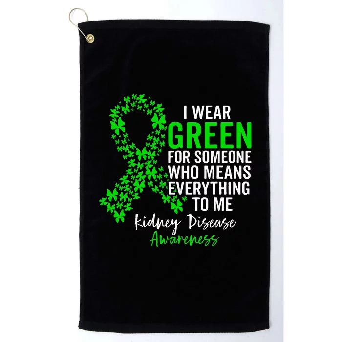 I Wear Green for Kidney Disease Awareness Platinum Collection Golf Towel