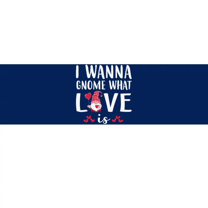 I Wanna Gnome What Love Is Valentine Day Bumper Sticker