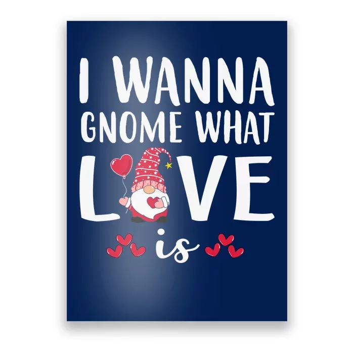 I Wanna Gnome What Love Is Valentine Day Poster