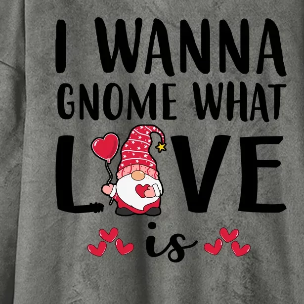 I Wanna Gnome What Love Is Valentine Day Hooded Wearable Blanket