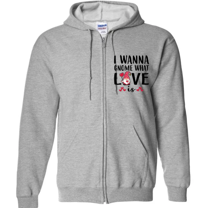 I Wanna Gnome What Love Is Valentine Day Full Zip Hoodie