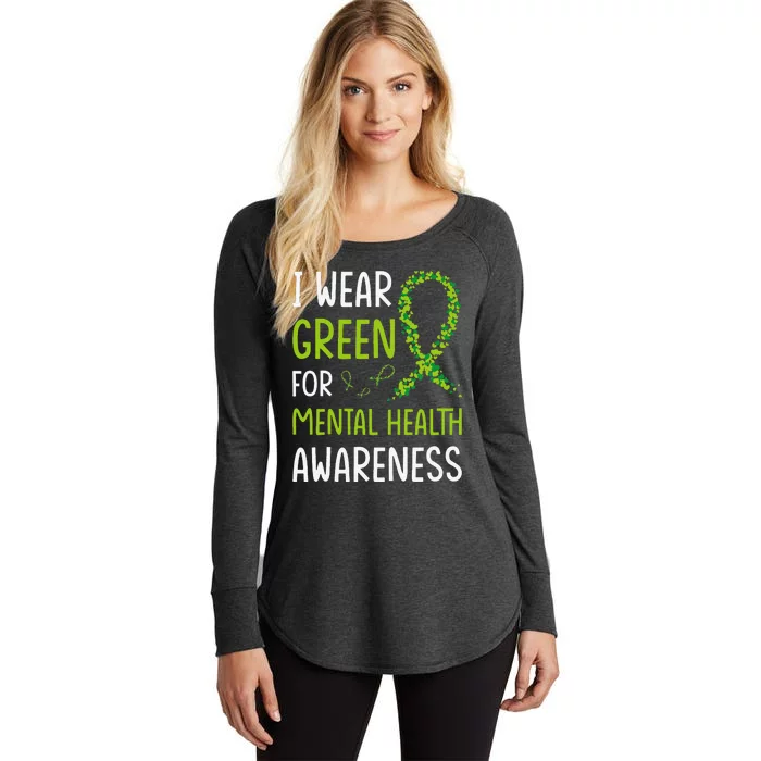 I Wear Green For Mental Health Awareness Month Women's Perfect Tri Tunic Long Sleeve Shirt