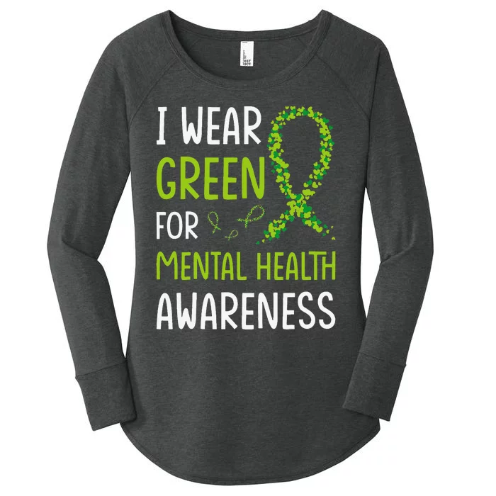 I Wear Green For Mental Health Awareness Month Women's Perfect Tri Tunic Long Sleeve Shirt