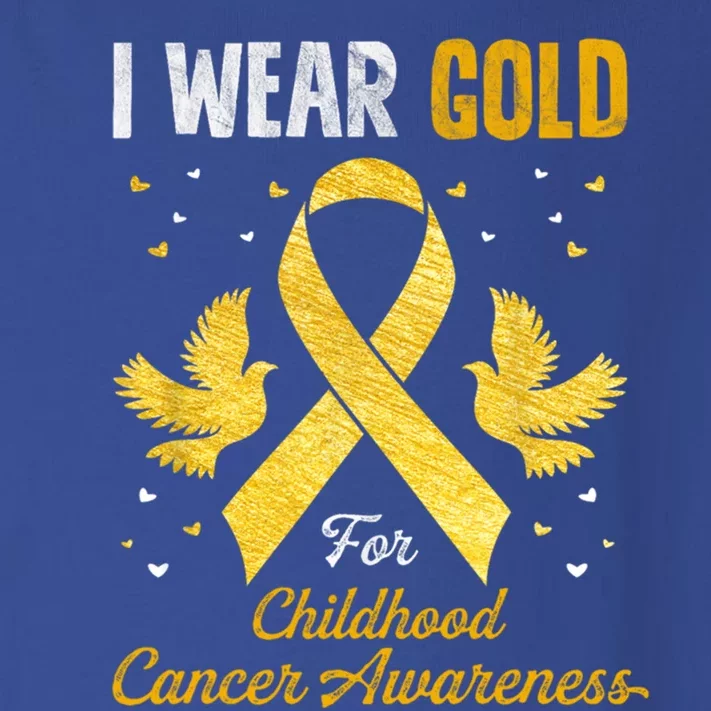 I Wear Gold Hood Cancer Awareness Golden Ribbon Gift Toddler Long Sleeve Shirt