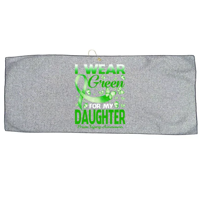 I Wear Green For My Daughter Brain Injury Awareness Gift Large Microfiber Waffle Golf Towel