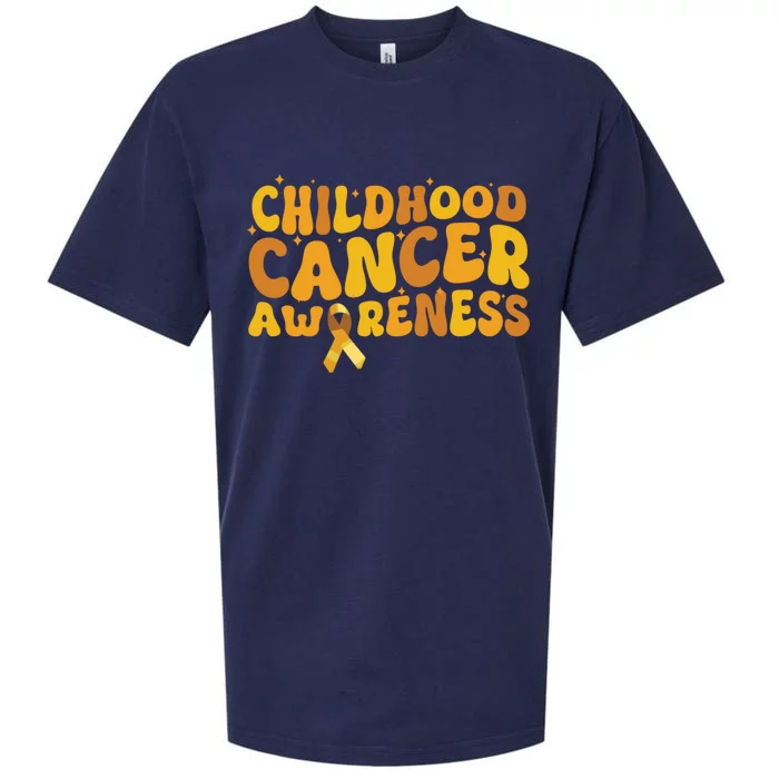 I Wear Gold For Warrior Survivors Hood Cancer Awareness Cool Gift Sueded Cloud Jersey T-Shirt