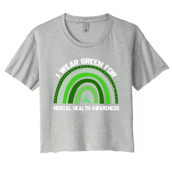 I Wear Green Tal Health Awareness Gift Women's Crop Top Tee