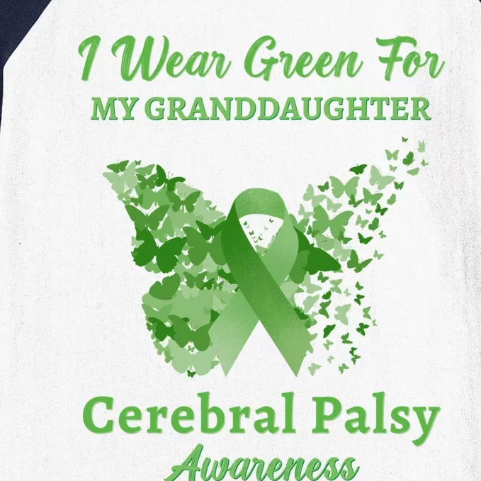 I Wear Green For My Granddaughter Cerebral Palsy Awareness Cute Gift Baseball Sleeve Shirt