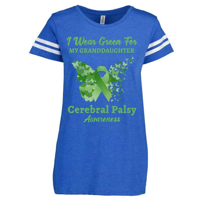 I Wear Green For My Granddaughter Cerebral Palsy Awareness Cute Gift Enza Ladies Jersey Football T-Shirt