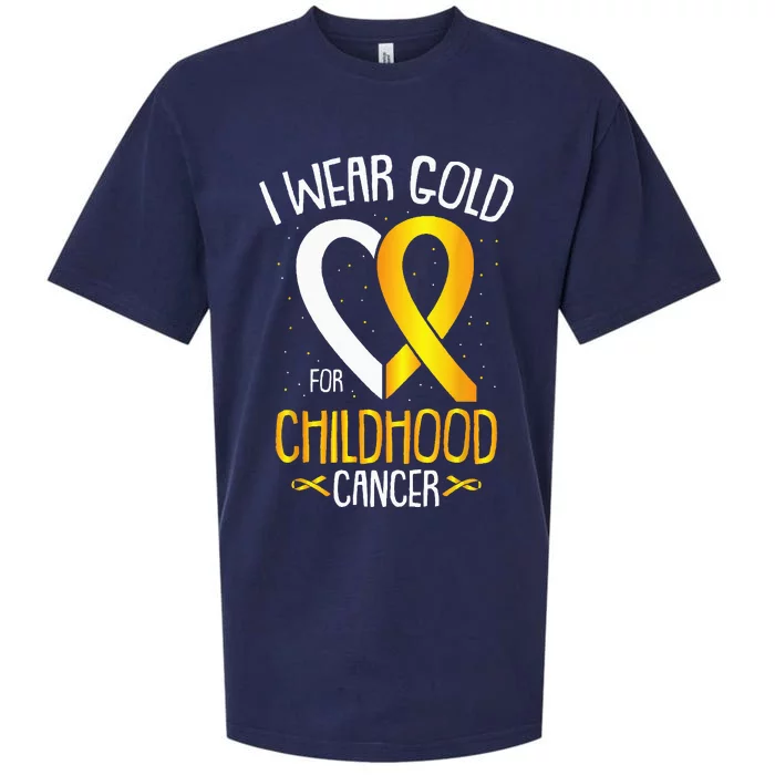 I Wear Gold For Childhood Cancer Awareness Warrior Survivor Sueded Cloud Jersey T-Shirt