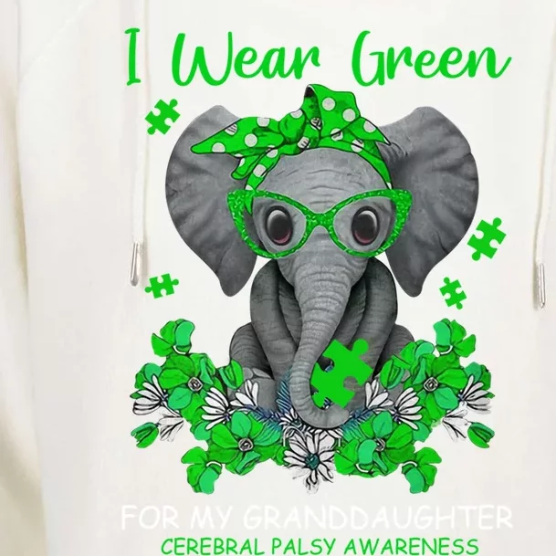 I Wear Green For My Granddaughter Cerebral Palsy Awareness Gift Womens Funnel Neck Pullover Hood