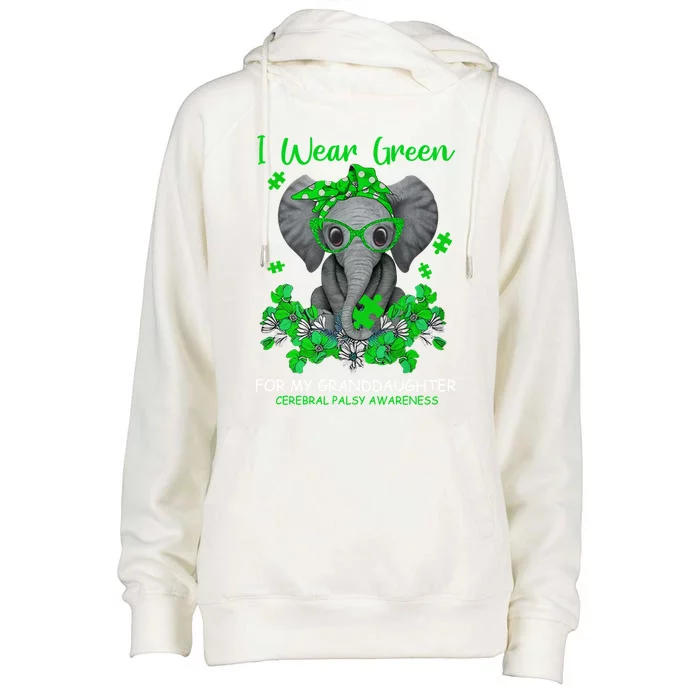 I Wear Green For My Granddaughter Cerebral Palsy Awareness Gift Womens Funnel Neck Pullover Hood