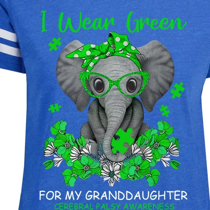 I Wear Green For My Granddaughter Cerebral Palsy Awareness Gift Enza Ladies Jersey Football T-Shirt