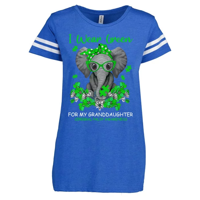 I Wear Green For My Granddaughter Cerebral Palsy Awareness Gift Enza Ladies Jersey Football T-Shirt