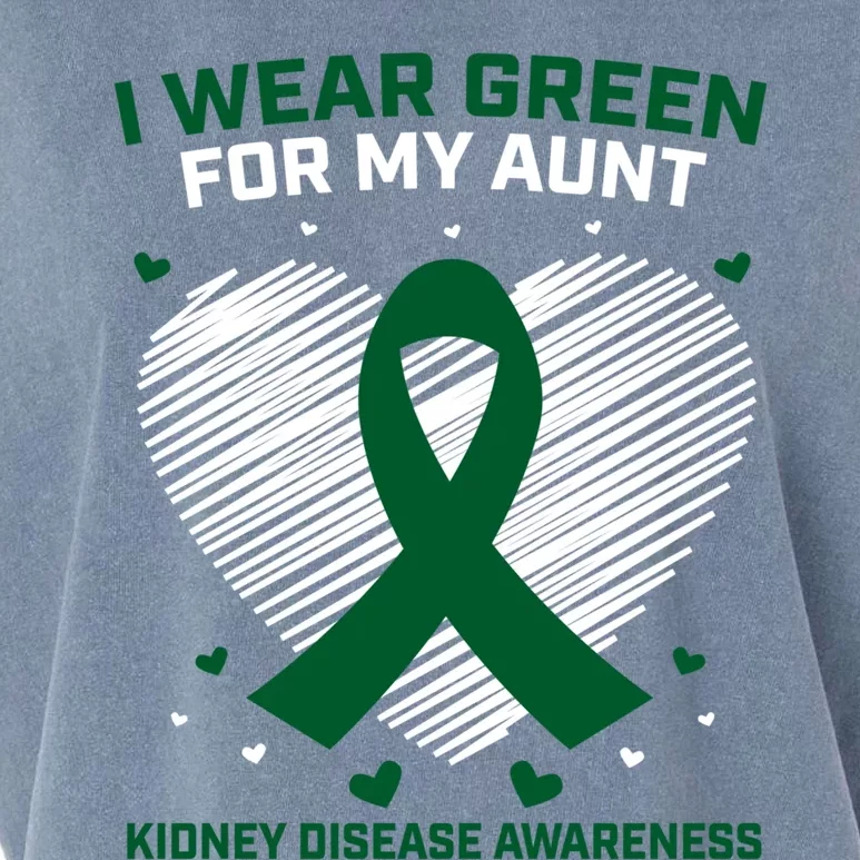 I Wear Green For My Aunt Heart Ney Disease Awareness Cute Gift Garment-Dyed Women's Muscle Tee