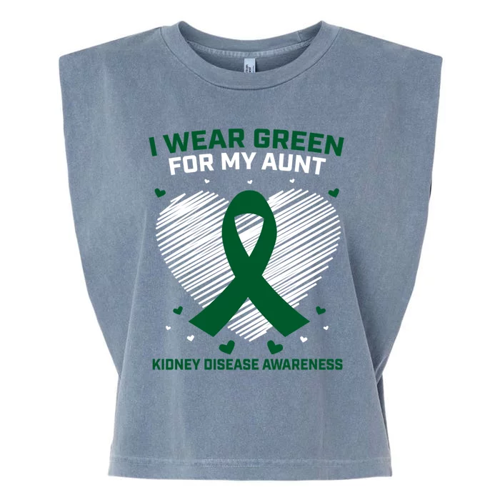 I Wear Green For My Aunt Heart Ney Disease Awareness Cute Gift Garment-Dyed Women's Muscle Tee