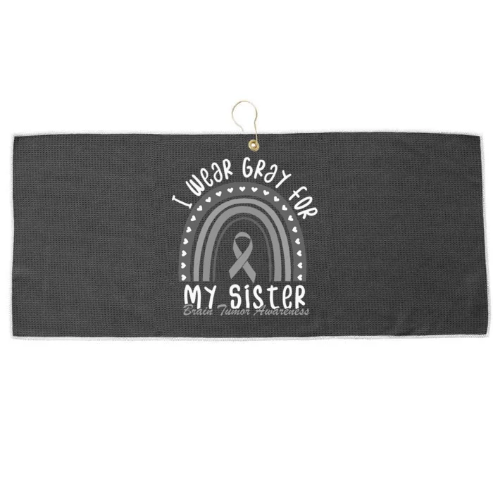 I Wear Gray For My Sister Brain Cancer Brain Tumor Awareness Large Microfiber Waffle Golf Towel