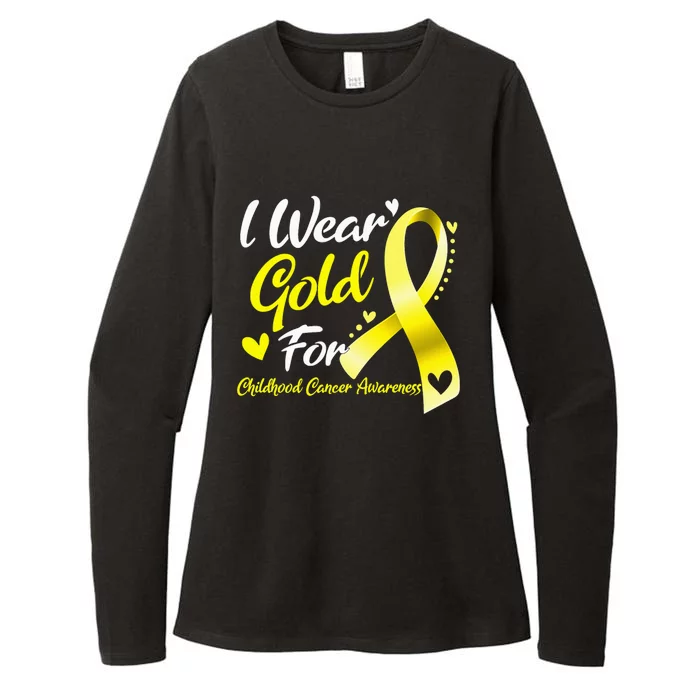 I Wear Gold For Childhood Cancer Awareness Womens CVC Long Sleeve Shirt