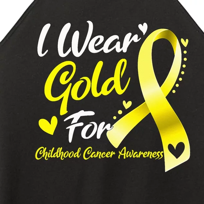 I Wear Gold For Childhood Cancer Awareness Women’s Perfect Tri Rocker Tank