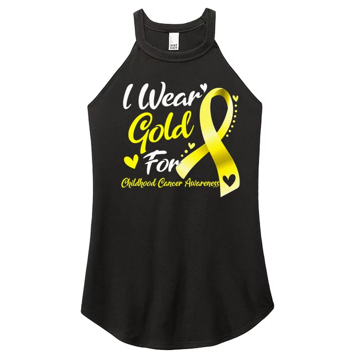 I Wear Gold For Childhood Cancer Awareness Women’s Perfect Tri Rocker Tank