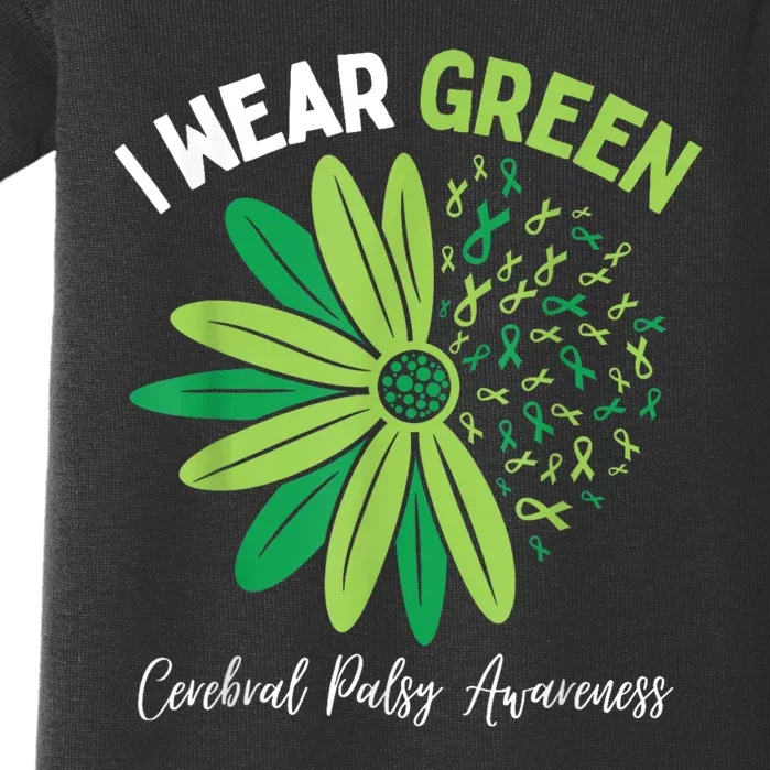 I Wear Green For My Daughter Cerebral Palsy Awareness Baby Bodysuit